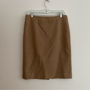 J Crew 100% Wool Pencil Skirt Brown Preppy Academia Office Minimalist Size 6